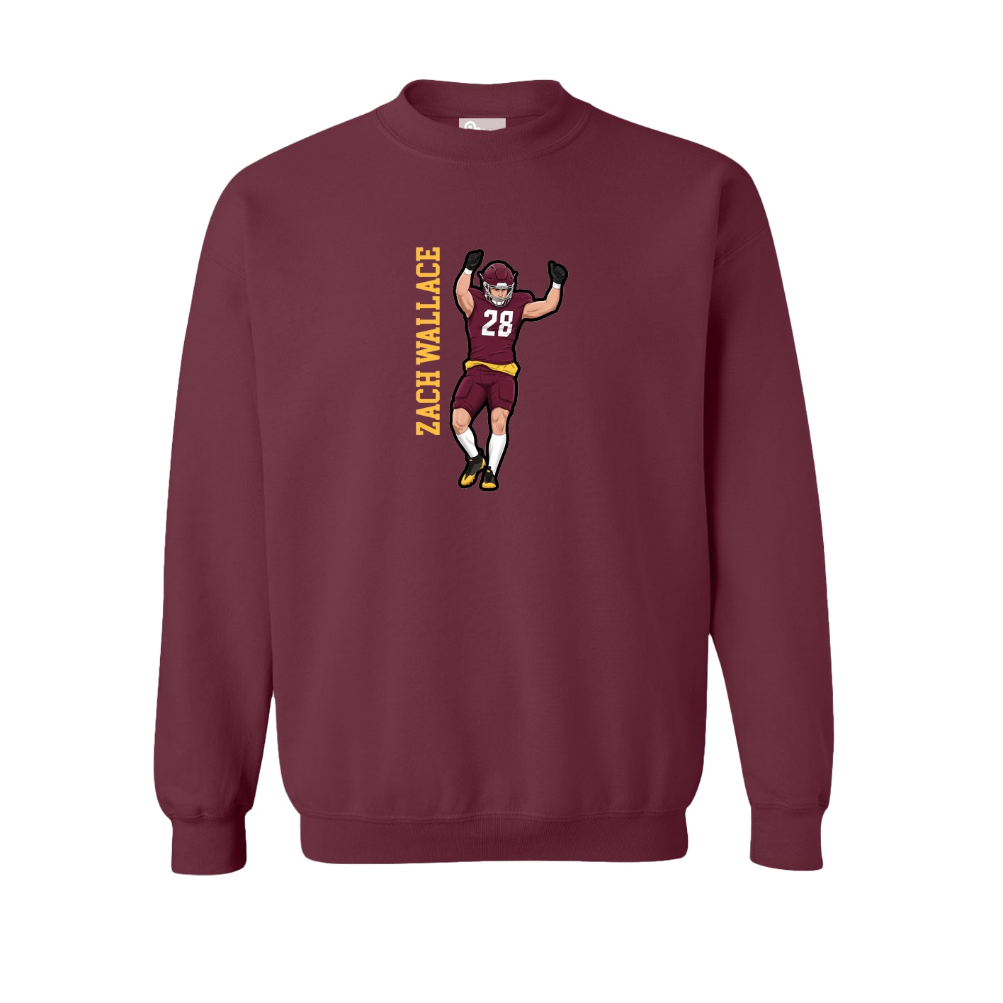 Fleece Crew — Name Vertical in Maroon