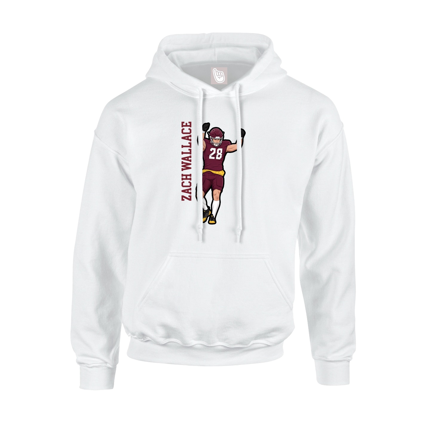 Youth Hoodie — Name Vertical in White