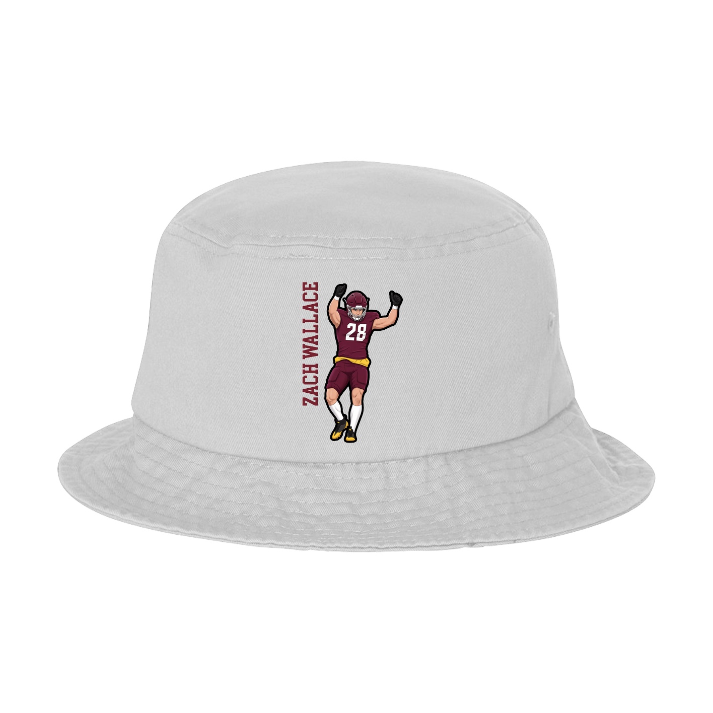 Bucket Cap — Name Vertical in White