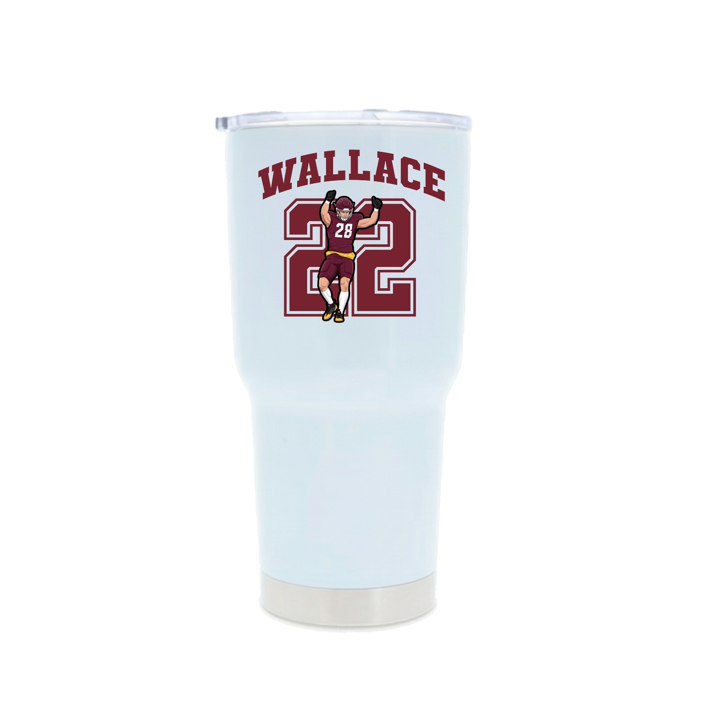 30oz Stainless Steel Tumbler — Number in White