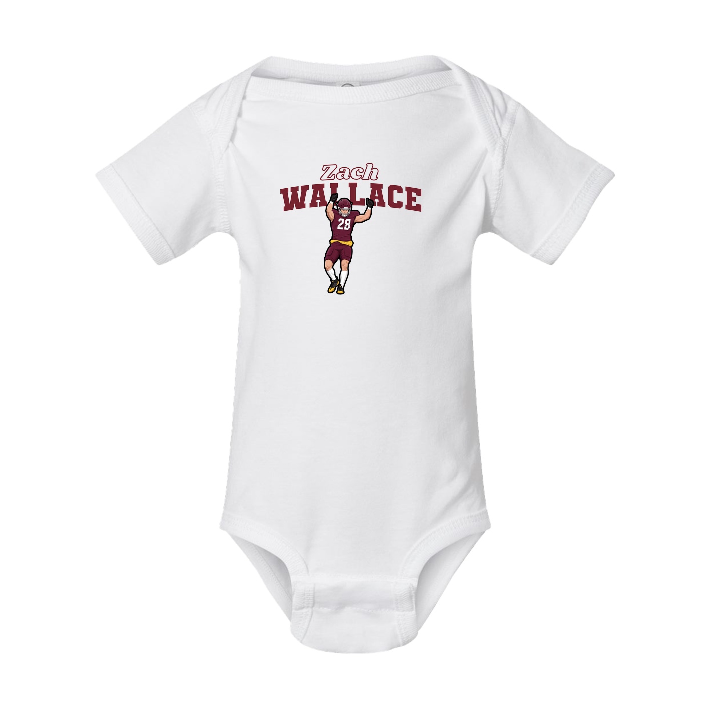 Baby Onesie — Name Arch in White