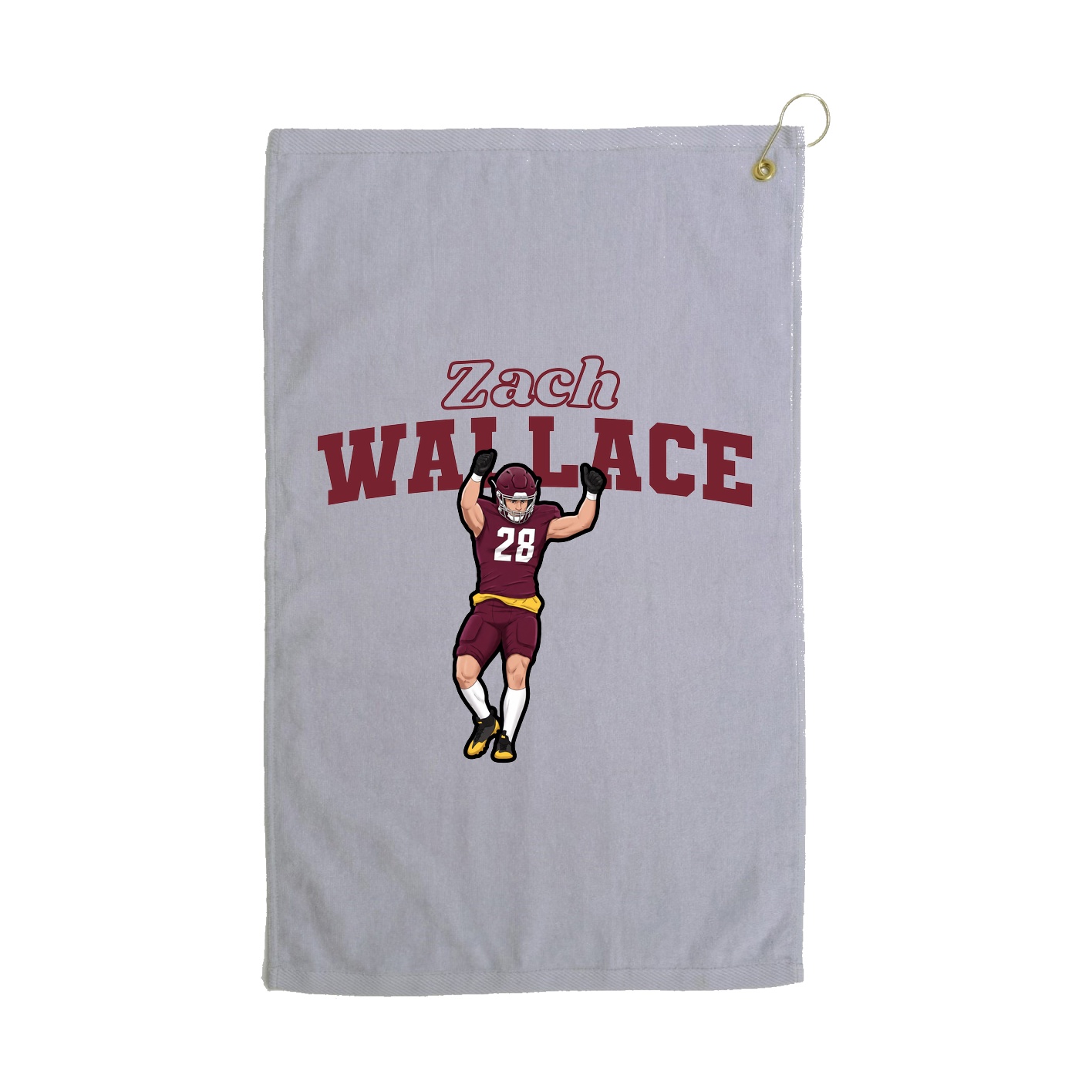 Golf Towel — Name Arch in Grey
