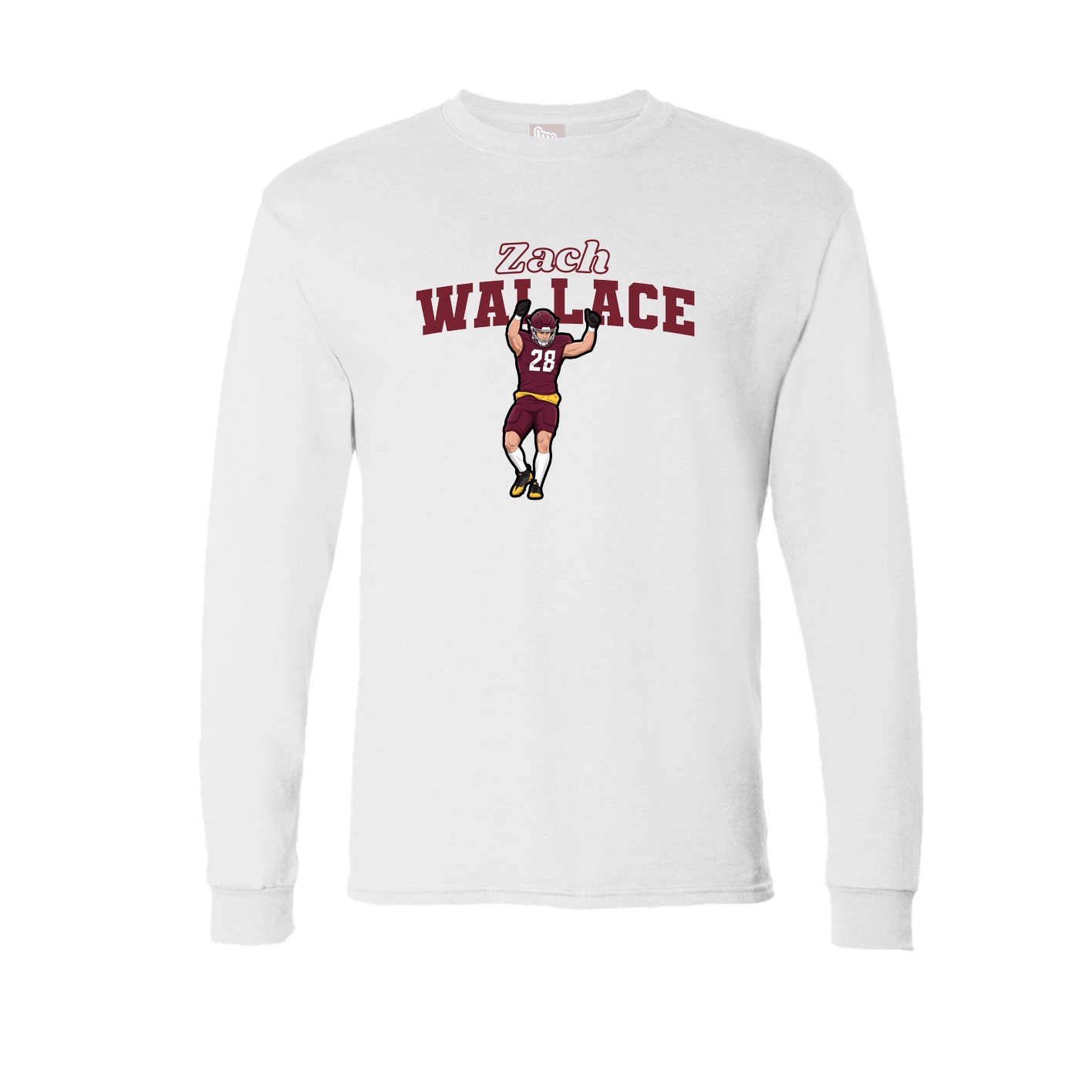 Long Sleeve Tee — Name Arch in White
