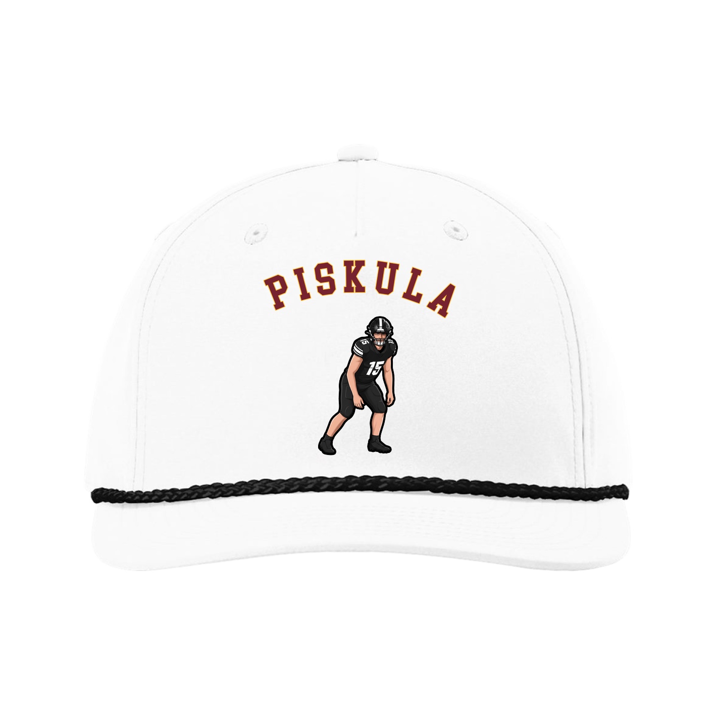 Five-Panel Classic Rope Cap — Shirsey Arch in White