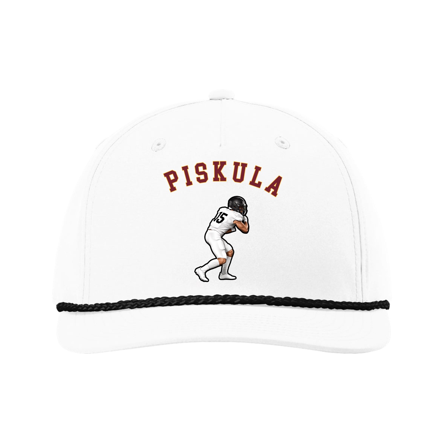Five-Panel Classic Rope Cap — Shirsey Arch in White
