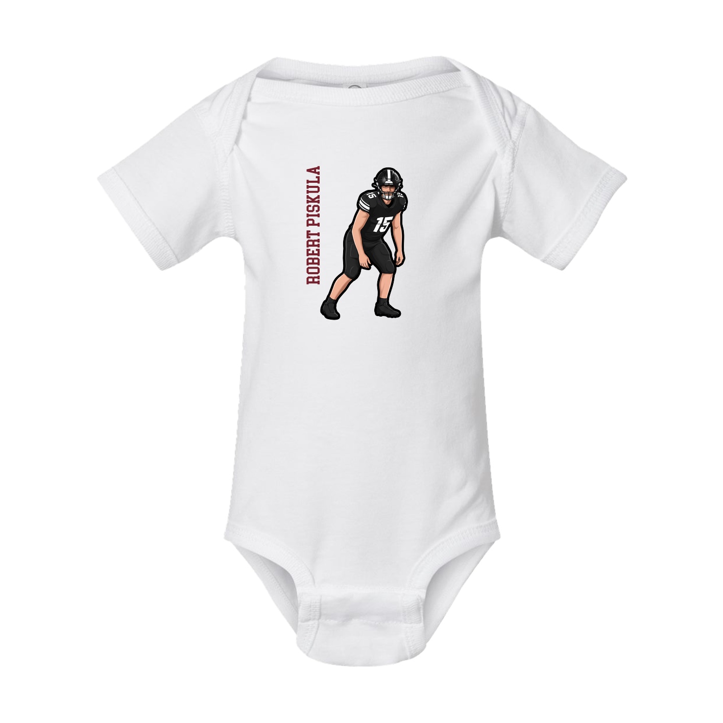 Baby Onesie — Name Vertical in White