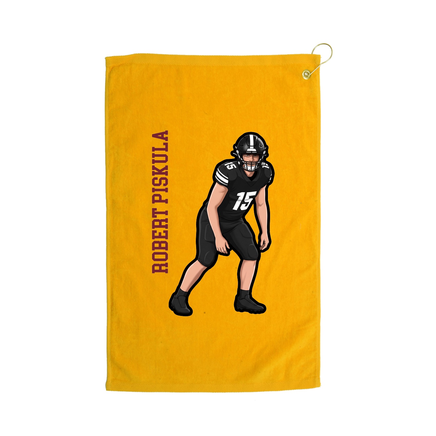 Golf Towel — Name Vertical in Gold