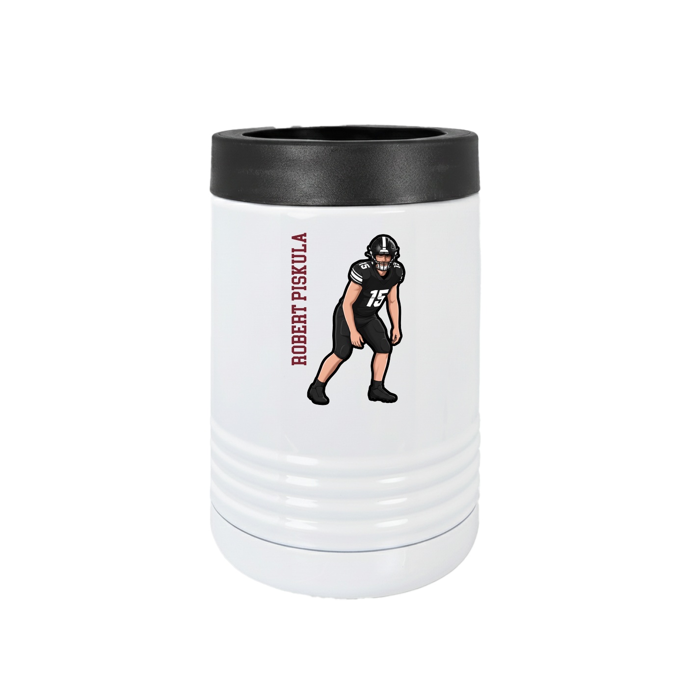 Beverage Holder — Name Vertical in White
