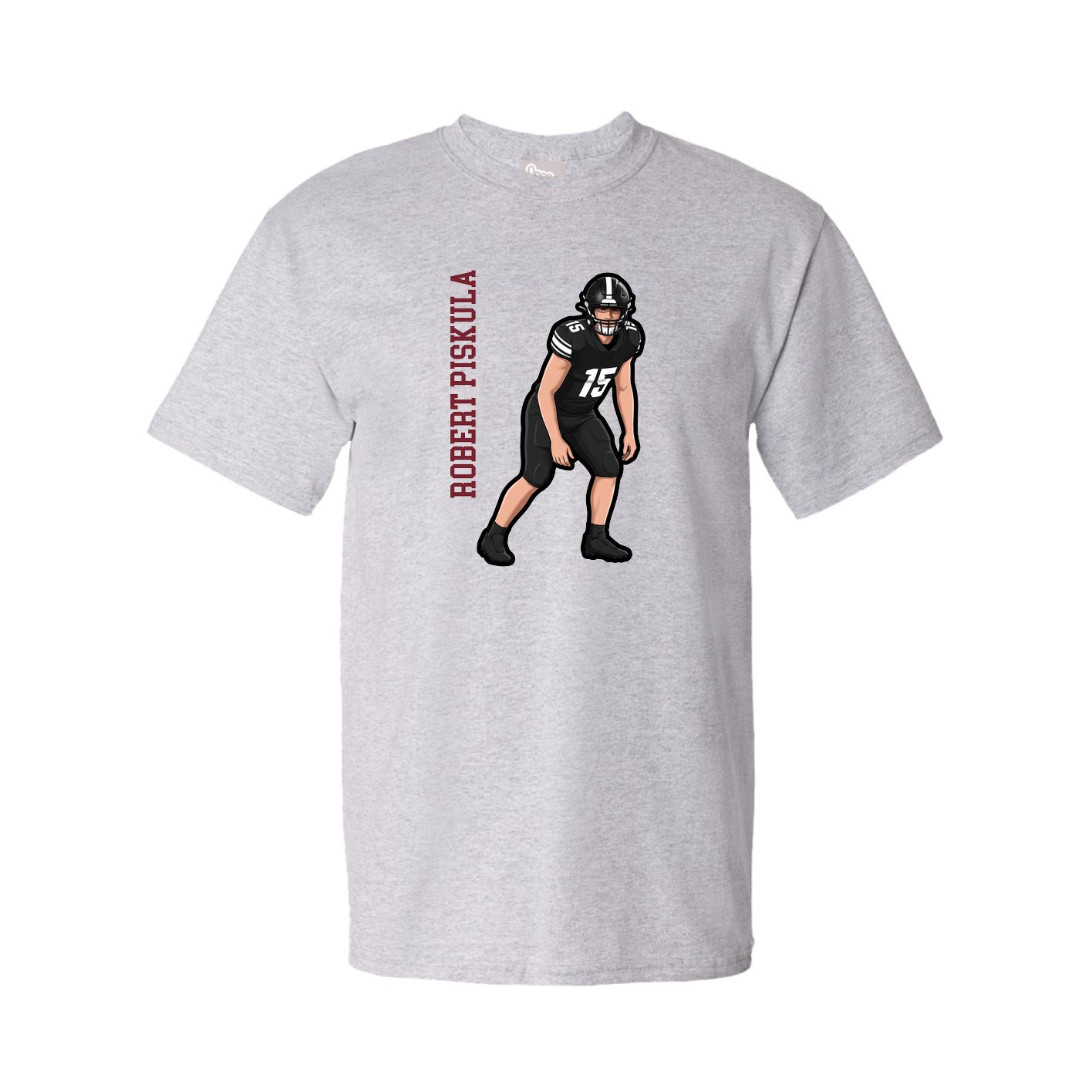 Youth Tee — Name Vertical in Grey