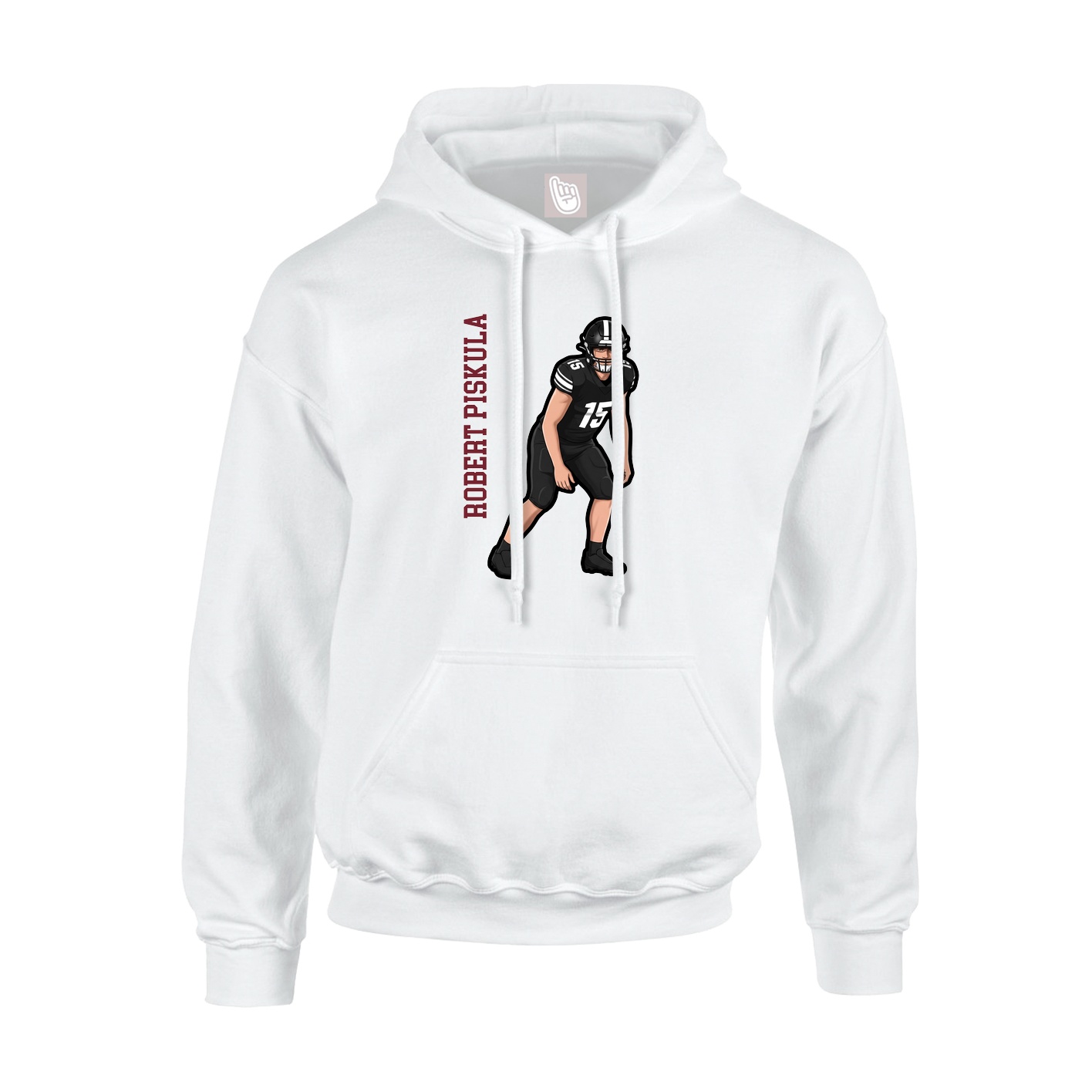 Hoodie — Name Vertical in White