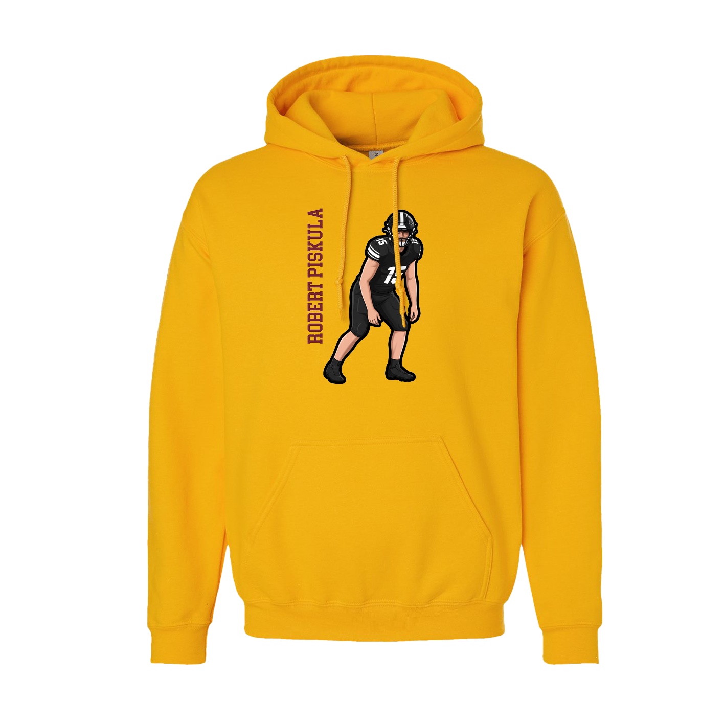 Youth Hoodie — Name Vertical in Gold