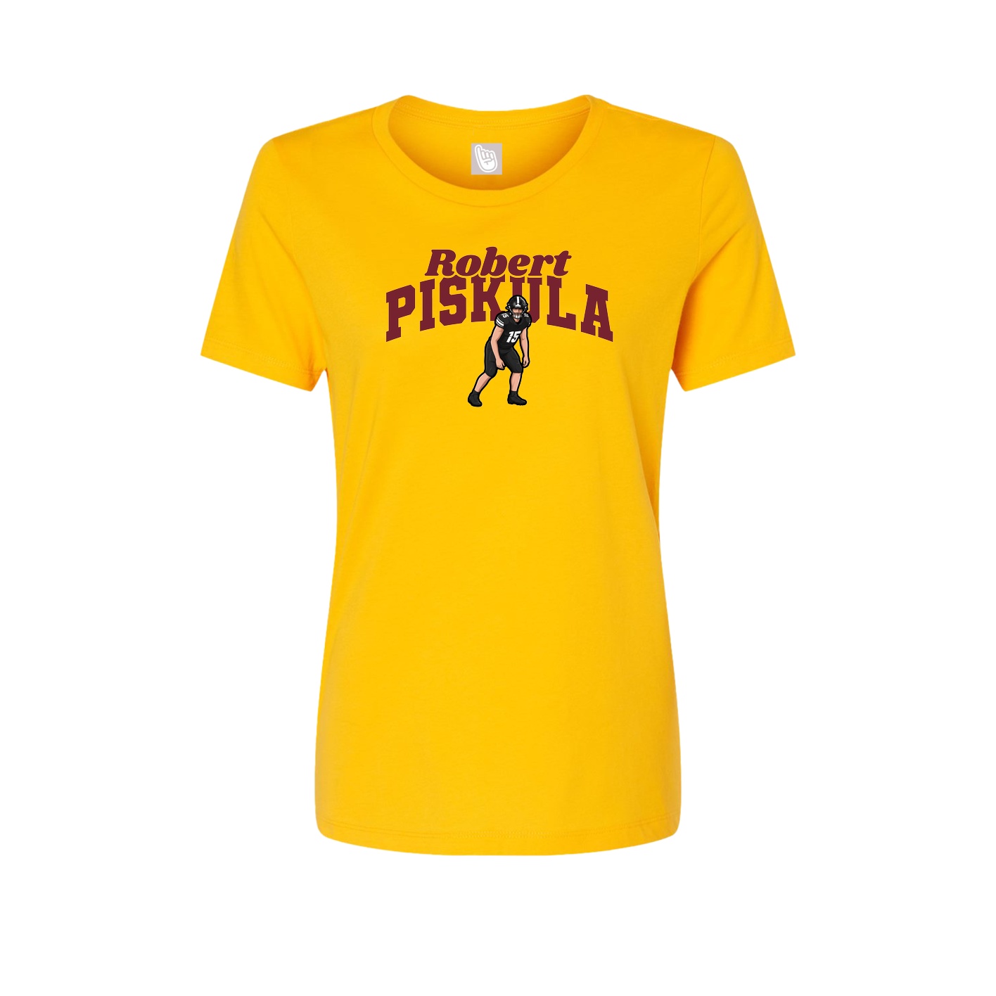 Fitted Women's Tee — Signature Arch in Gold
