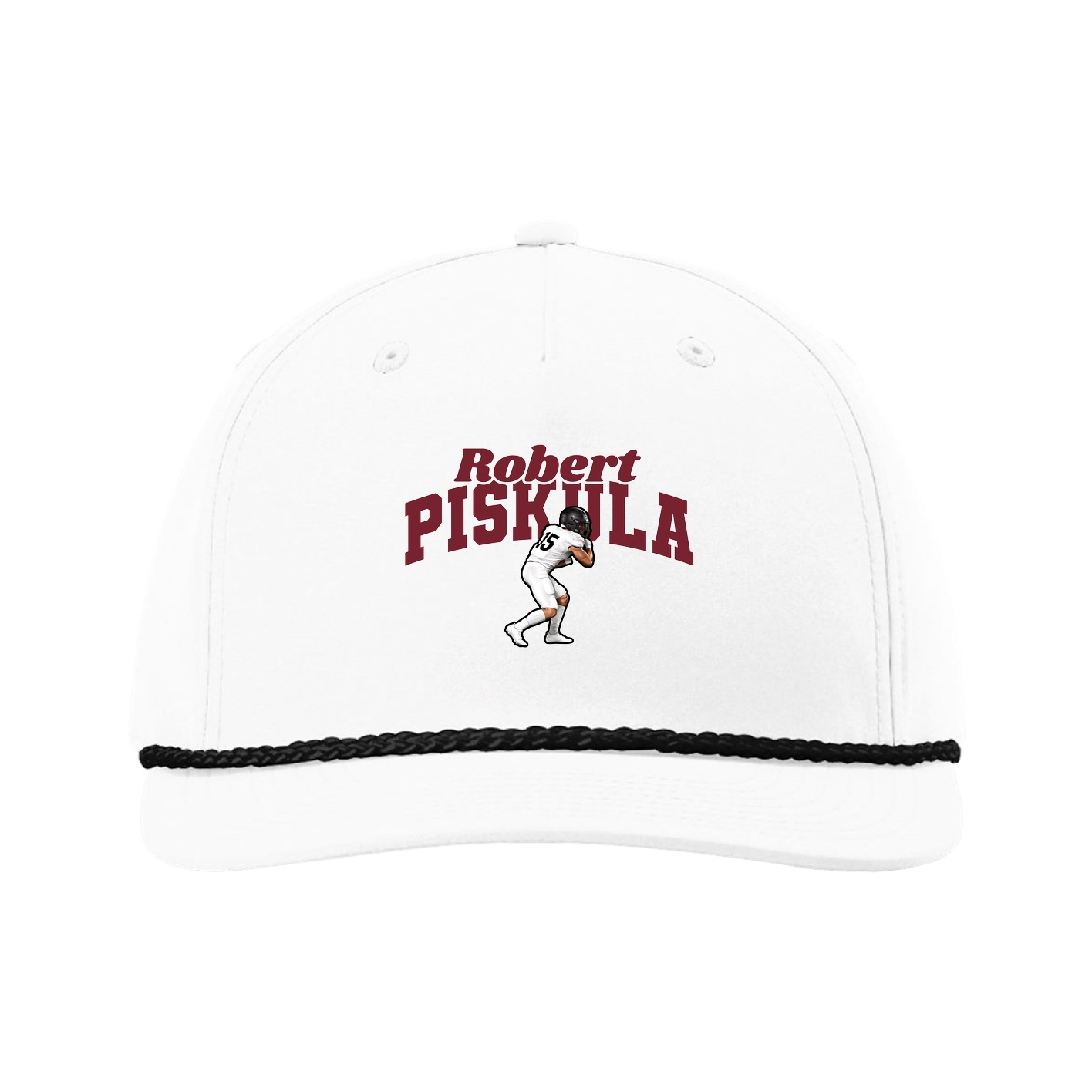 Five-Panel Classic Rope Cap — Signature Arch in White