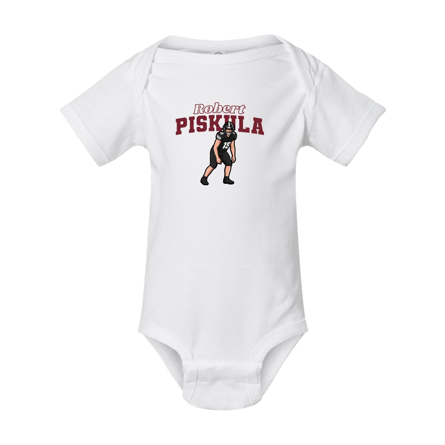 Baby Onesie — Name Arch in White
