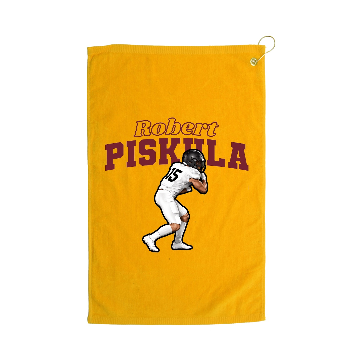 Golf Towel — Name Arch in Gold