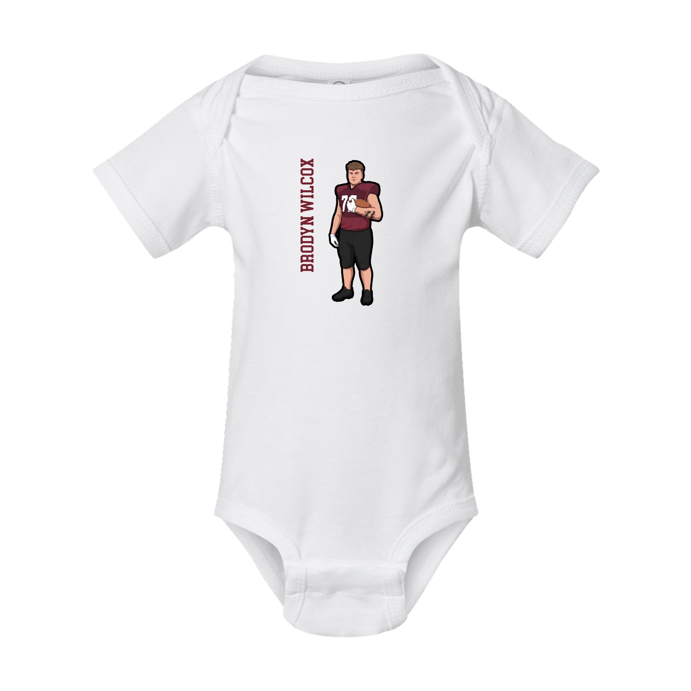 Baby Onesie — Name Vertical in White