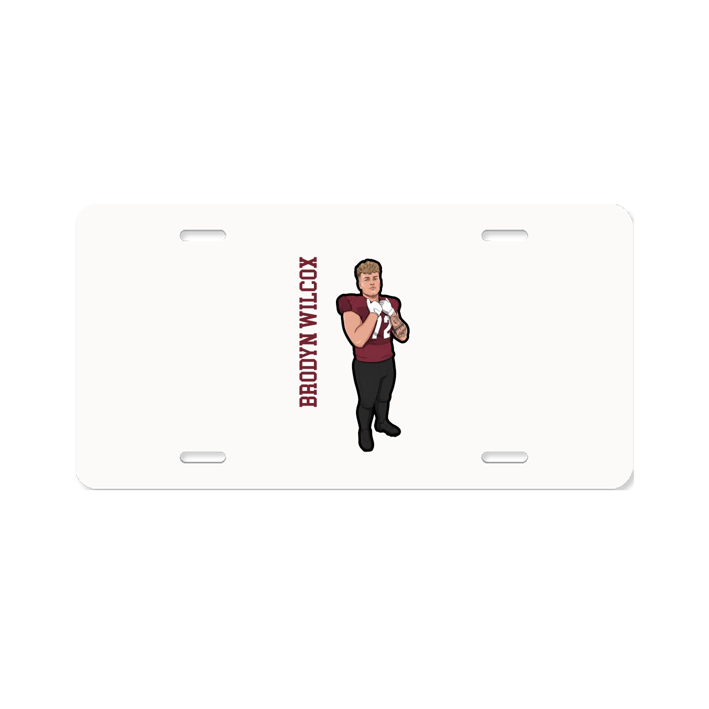 License Plate — Name Vertical in Classic