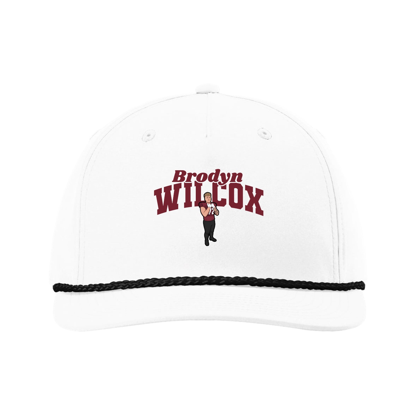 Five-Panel Classic Rope Cap — Signature Arch in White