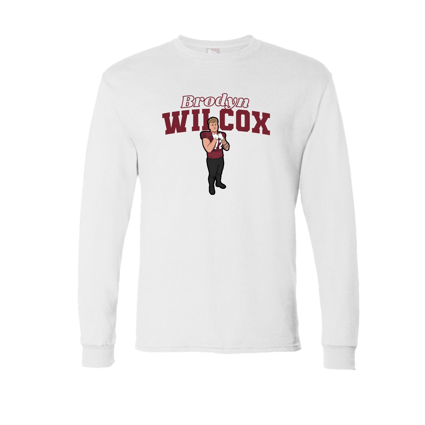 Long Sleeve Tee — Name Arch in White