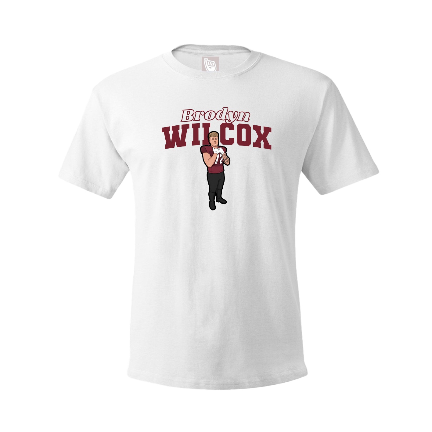 Youth Tee — Name Arch in White
