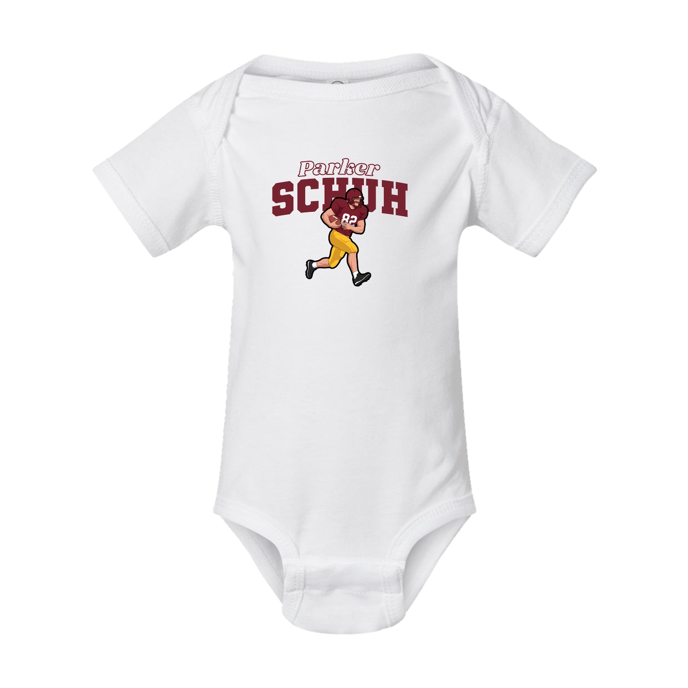 Baby Onesie — Name Arch in White
