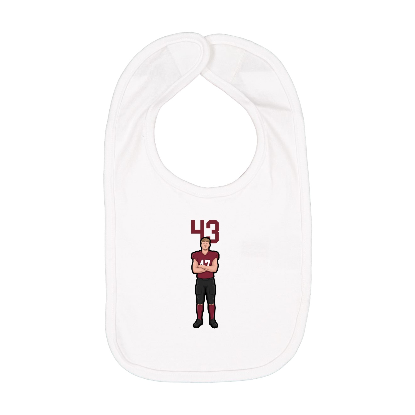 Infant Bib — Number Top in White