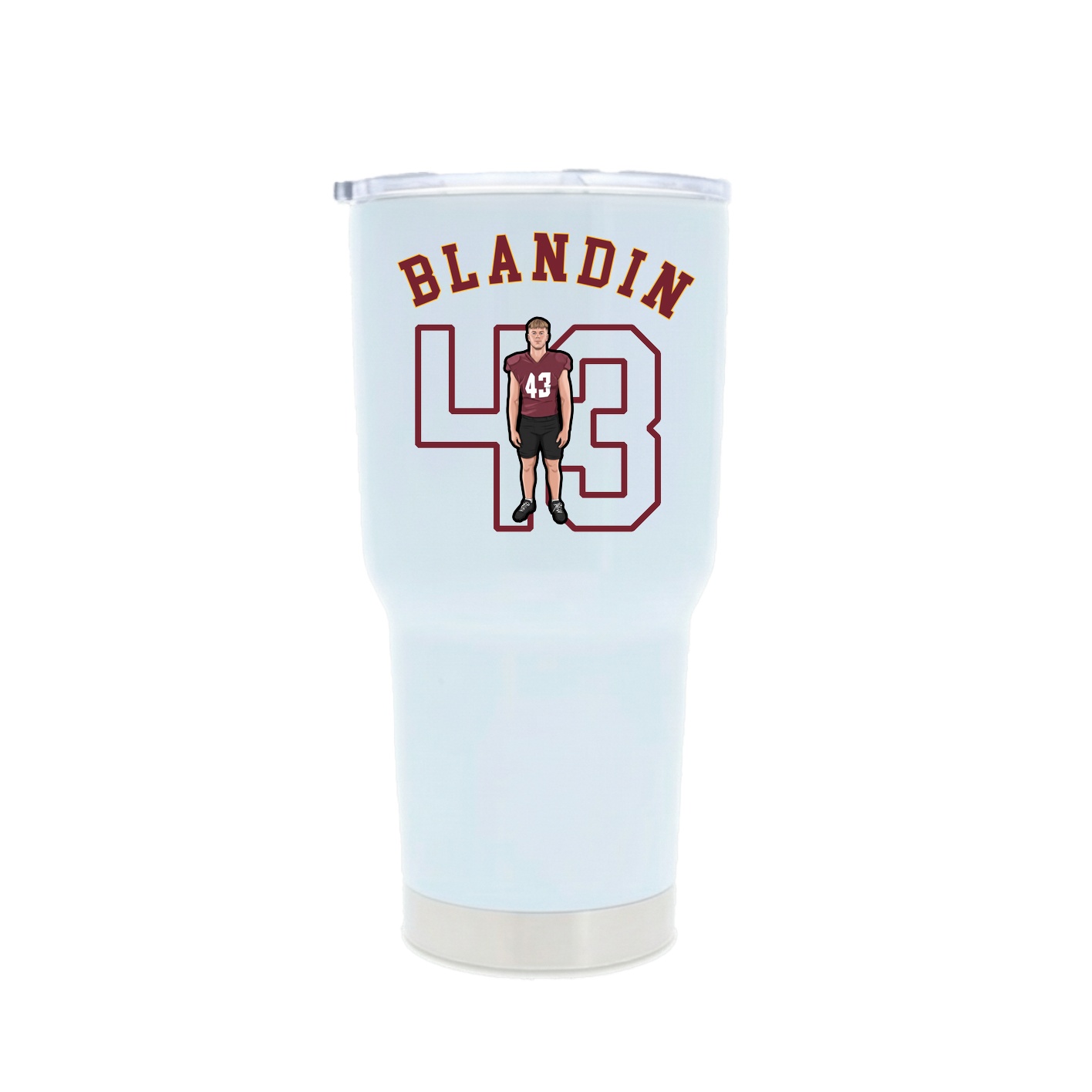 30oz Stainless Steel Tumbler — Shirsey Arch in White