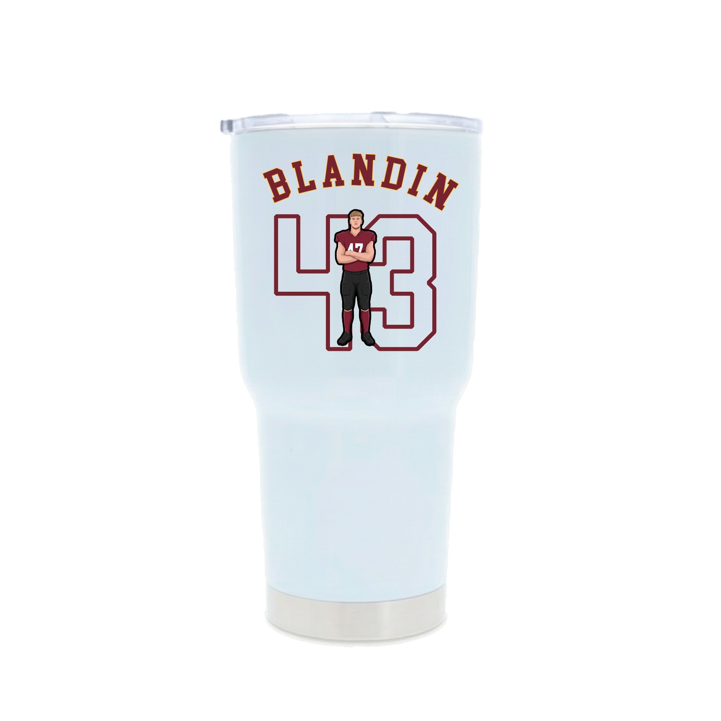 30oz Stainless Steel Tumbler — Shirsey Arch in White