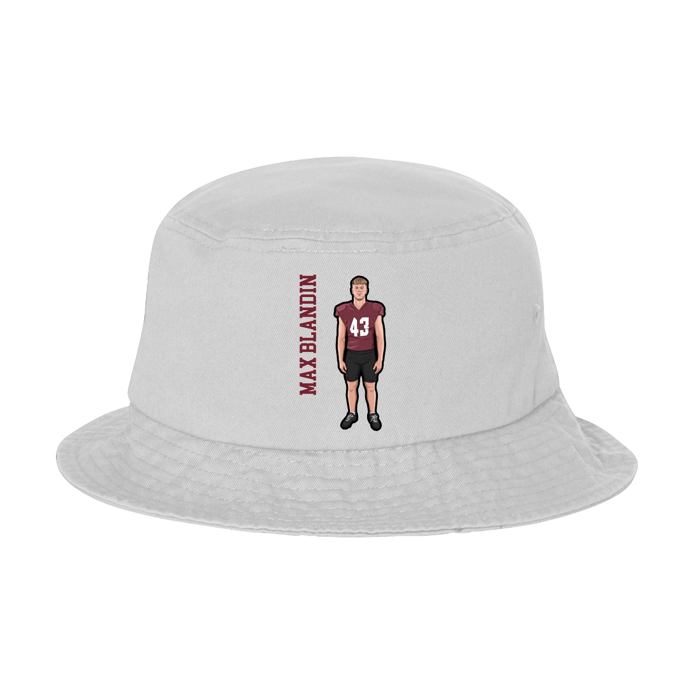 Bucket Cap — Name Vertical in White