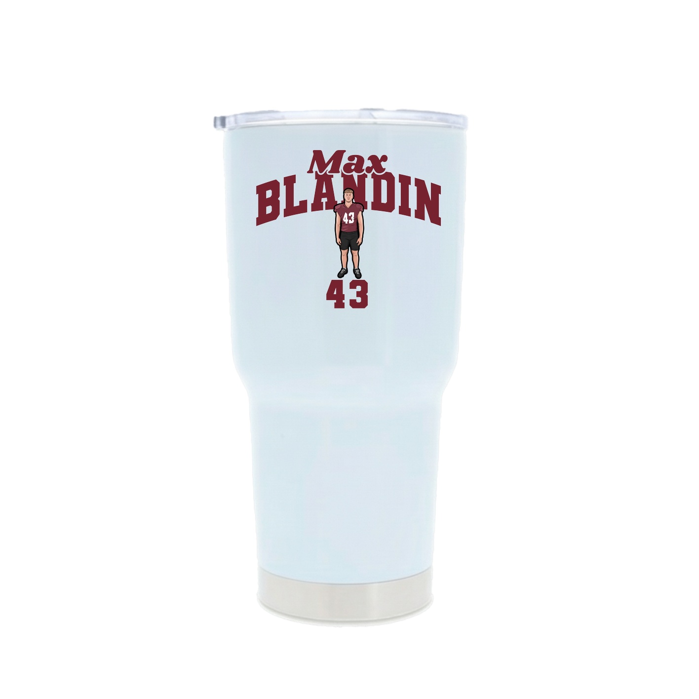 30oz Stainless Steel Tumbler — Signature Arch in White