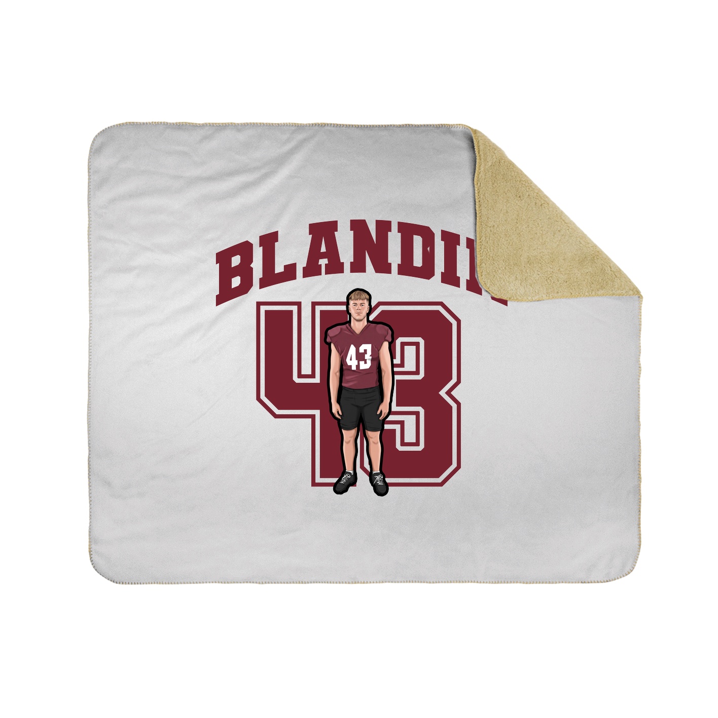 Throw Blanket — Number in White