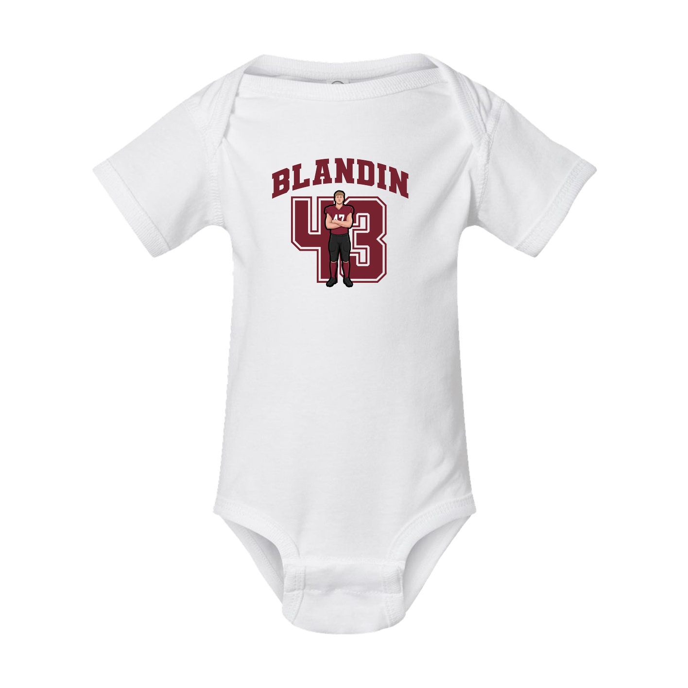 Baby Onesie — Number in White