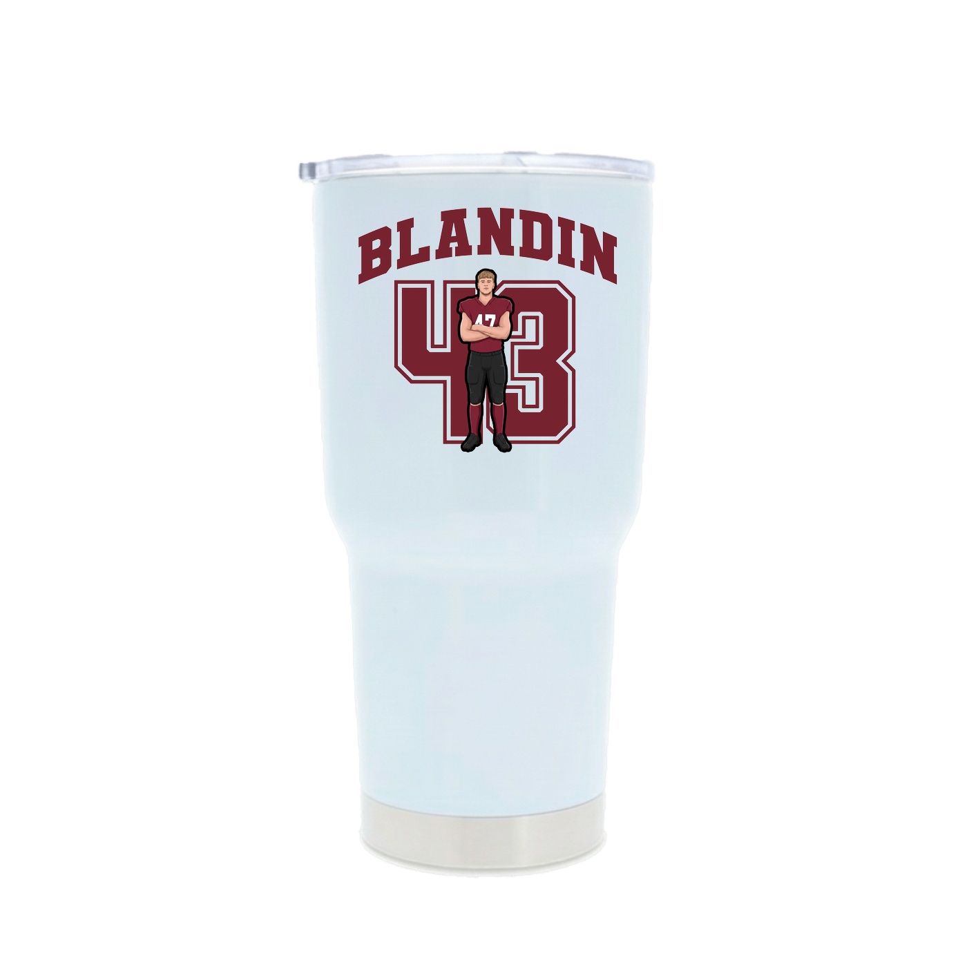 30oz Stainless Steel Tumbler — Number in White