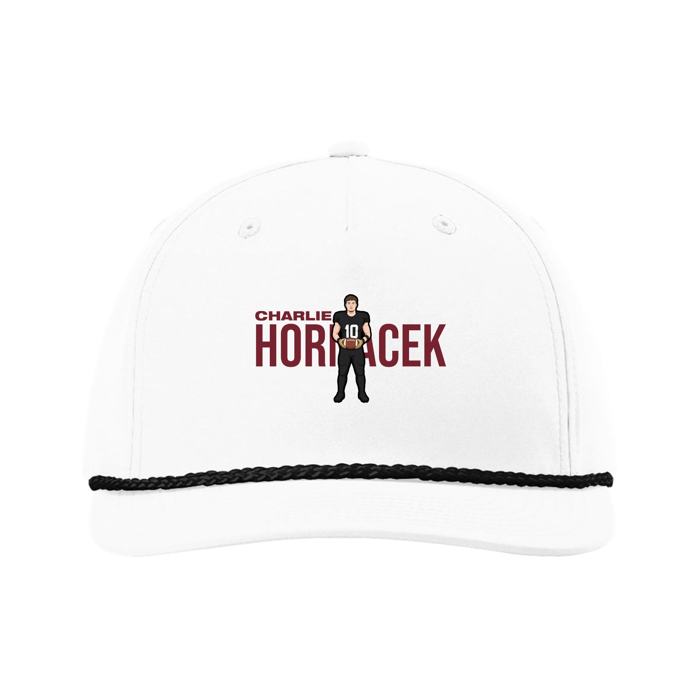 Five-Panel Classic Rope Cap — Player Name in White