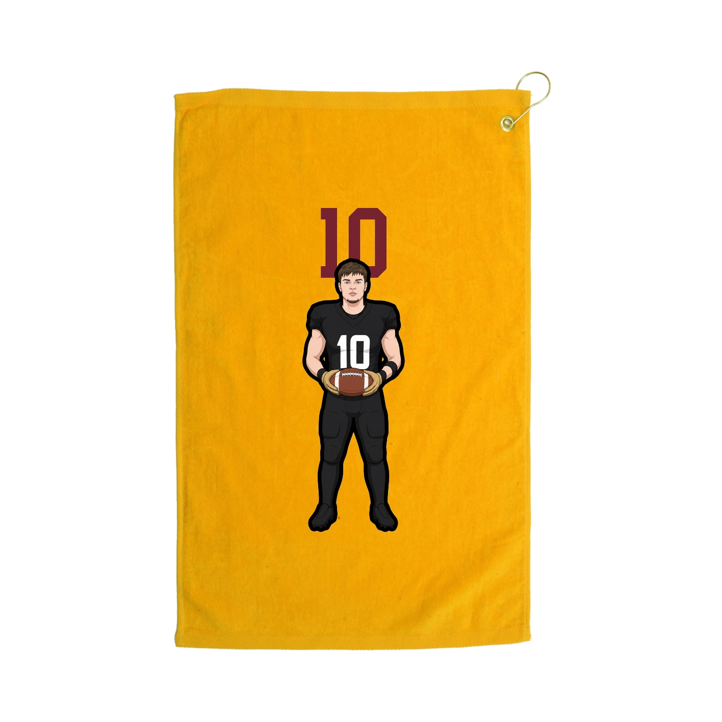 Golf Towel — Number Top in Gold