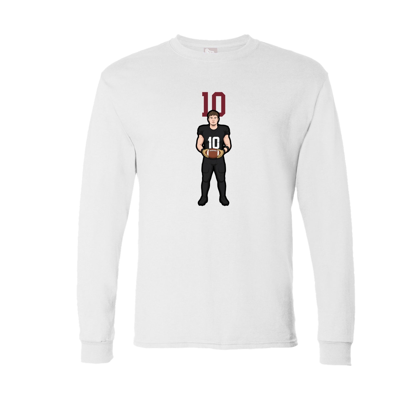 Long Sleeve Tee — Number Top in White