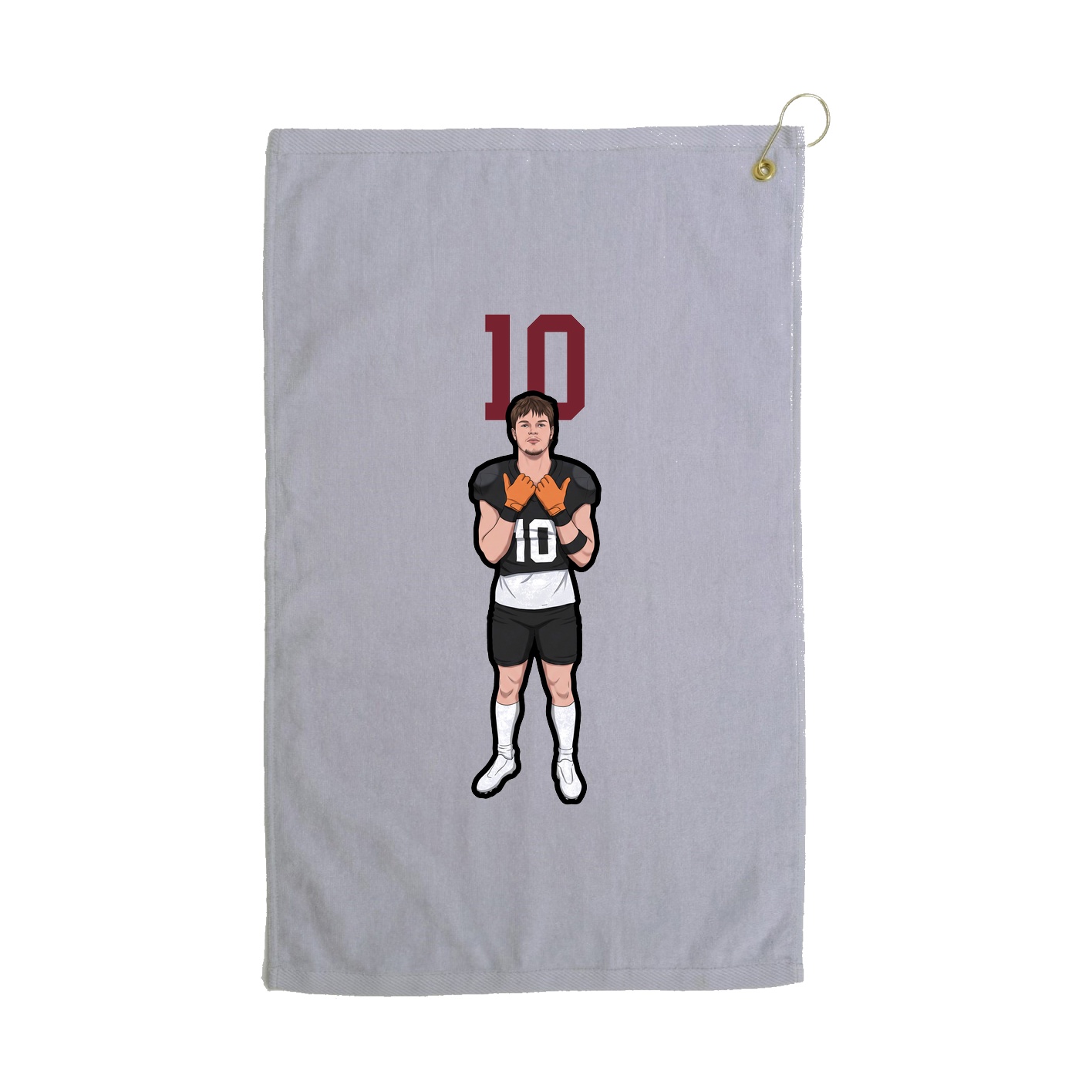 Golf Towel — Number Top in Grey