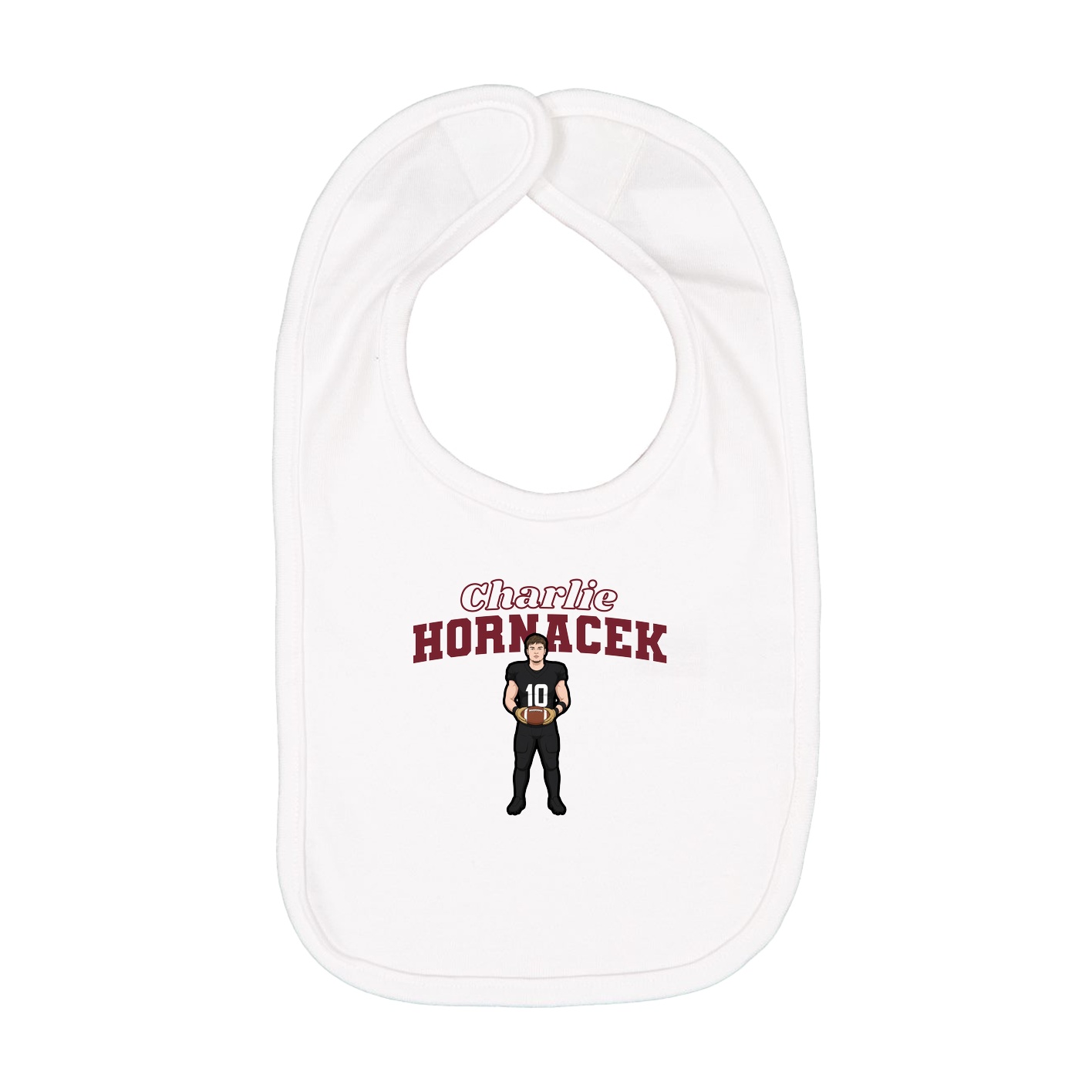 Infant Bib — Name Arch in White