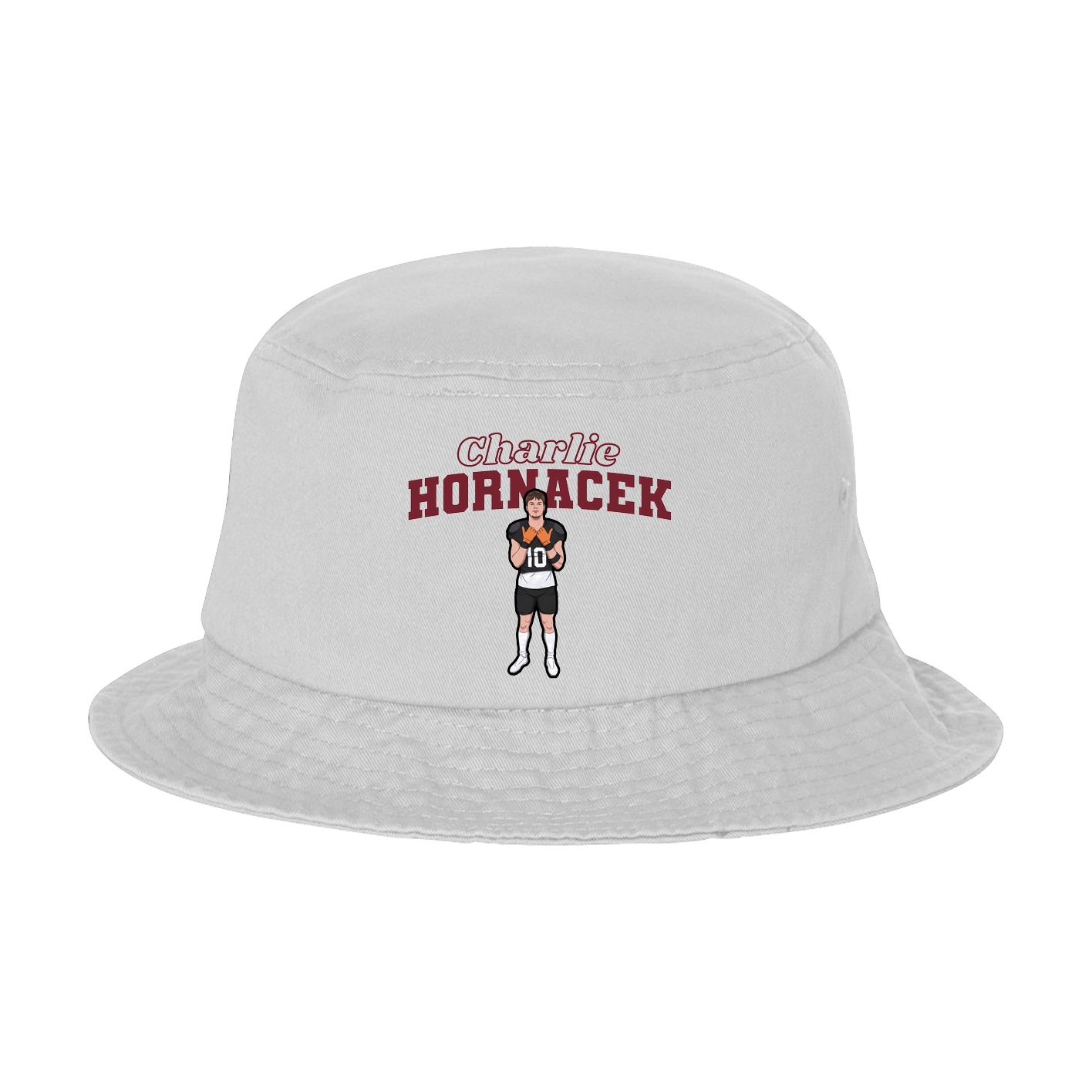 Bucket Cap — Name Arch in White