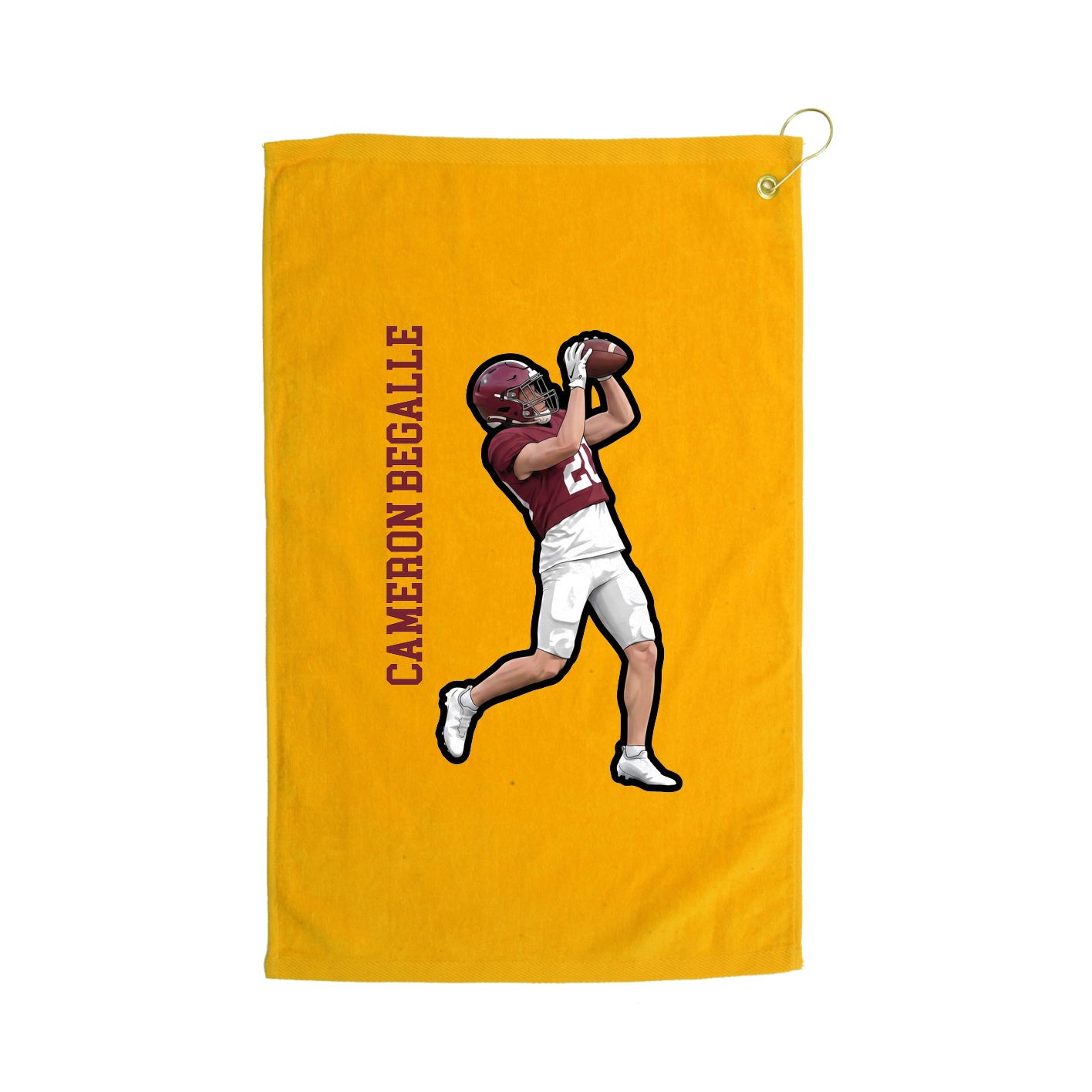 Golf Towel — Name Vertical in Gold
