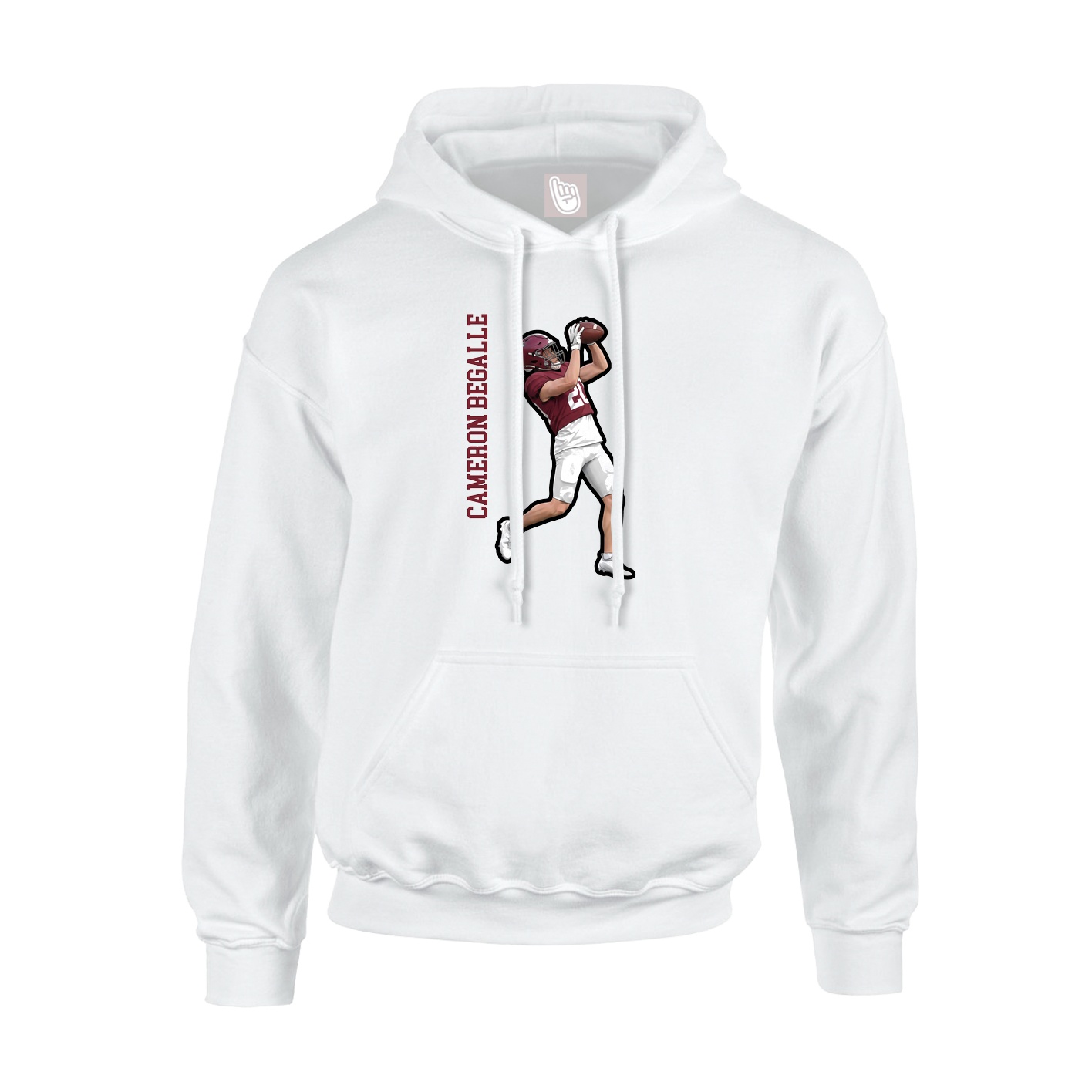 Youth Hoodie — Name Vertical in White