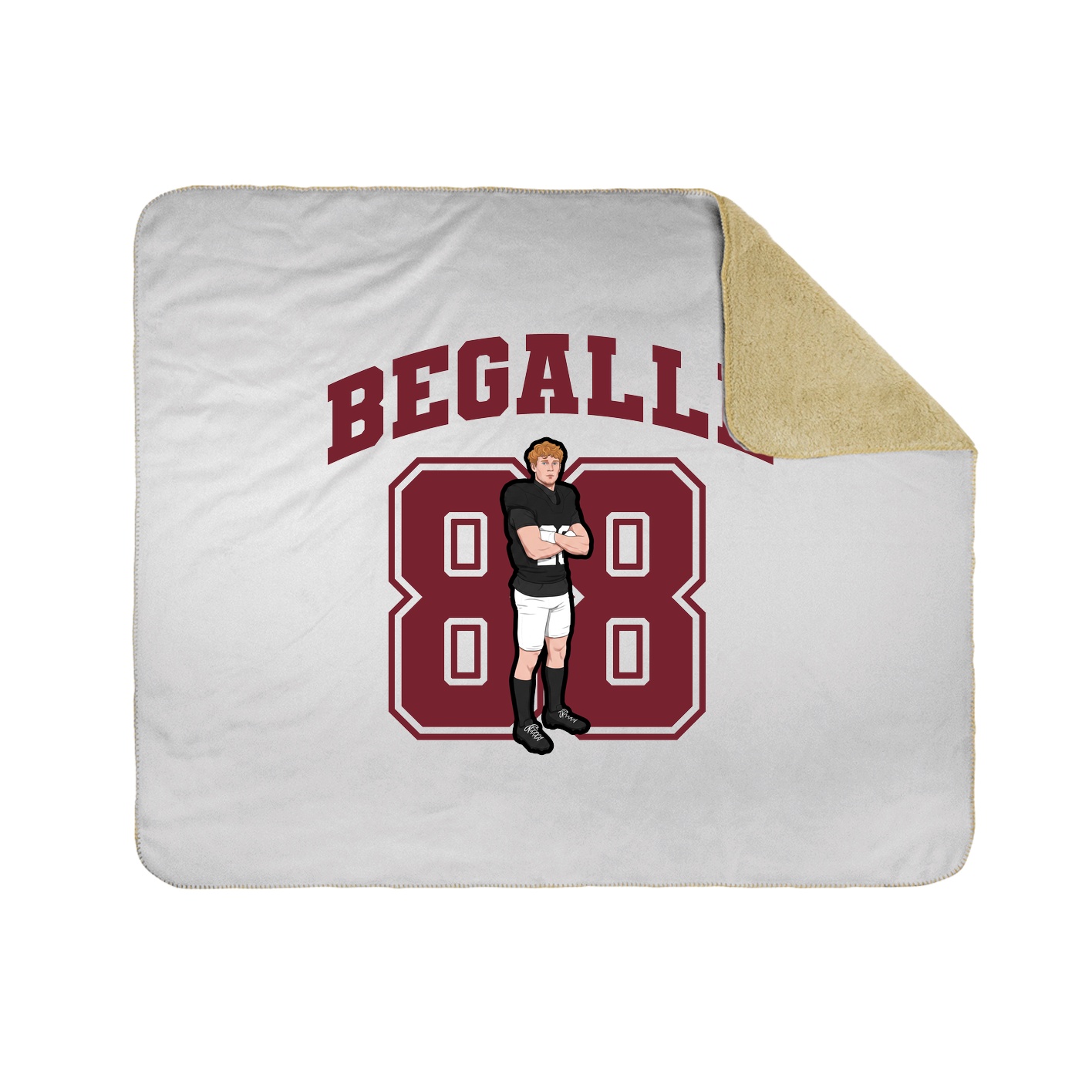 Throw Blanket — Number in White
