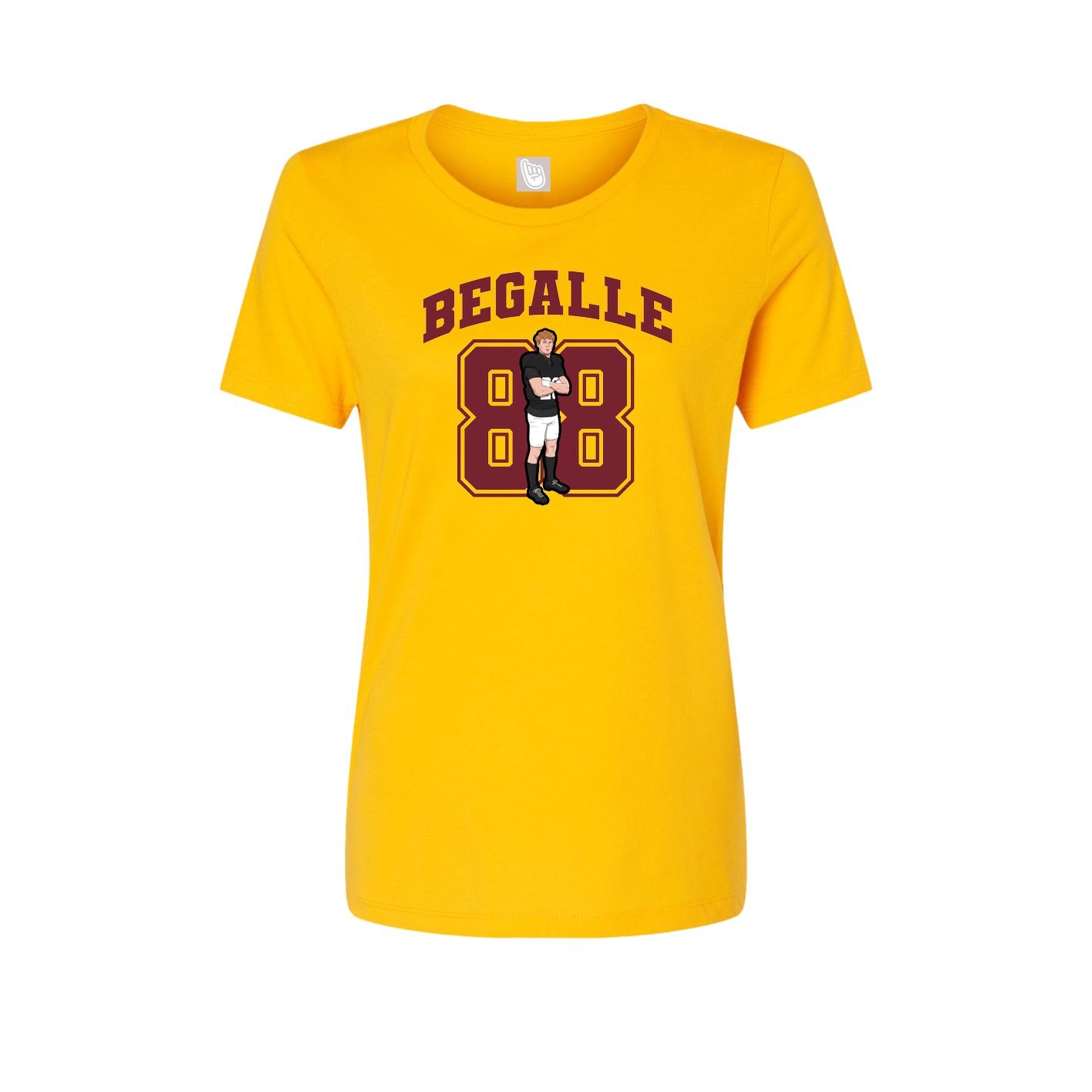 Fitted Women's Tee — Number in Gold
