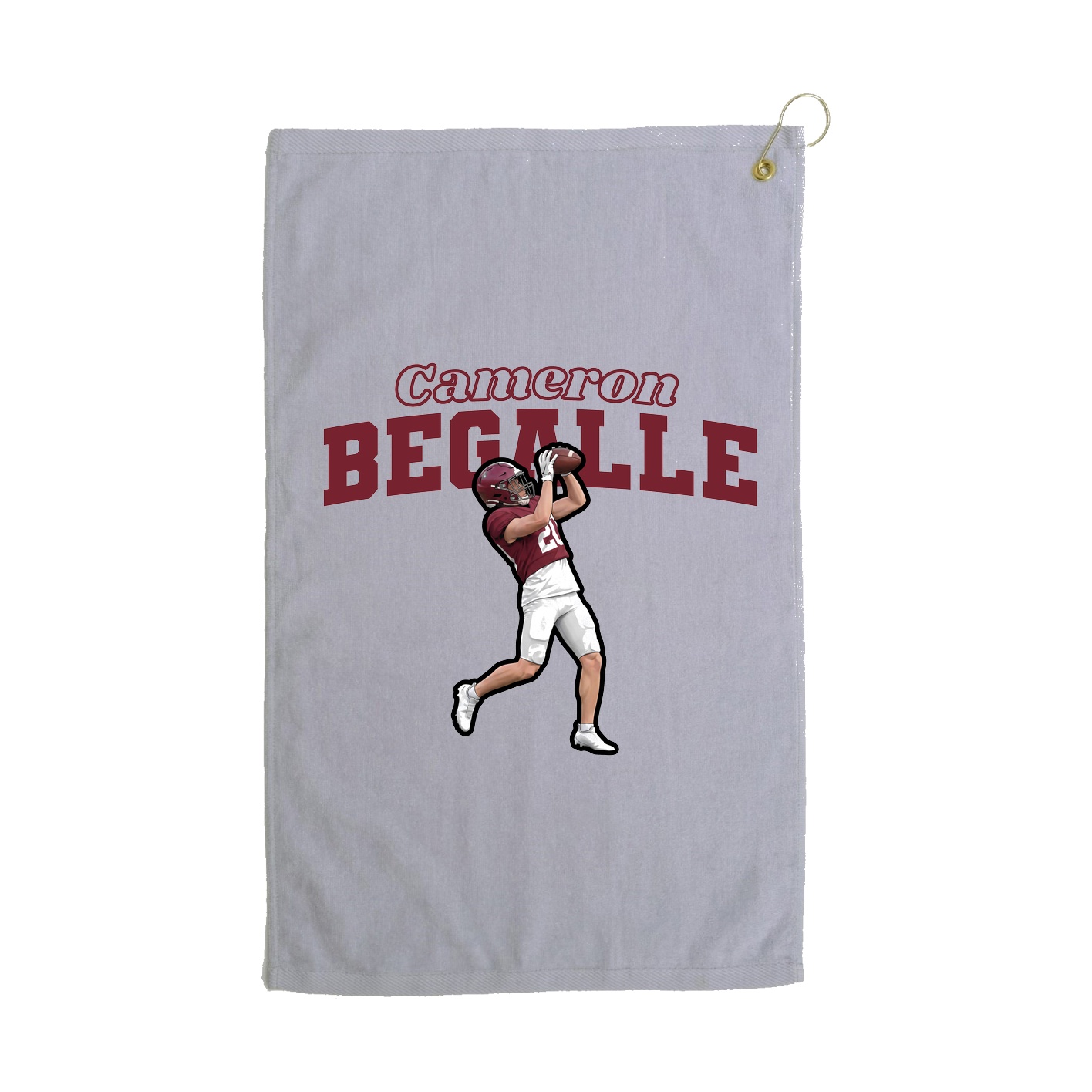 Golf Towel — Name Arch in Grey