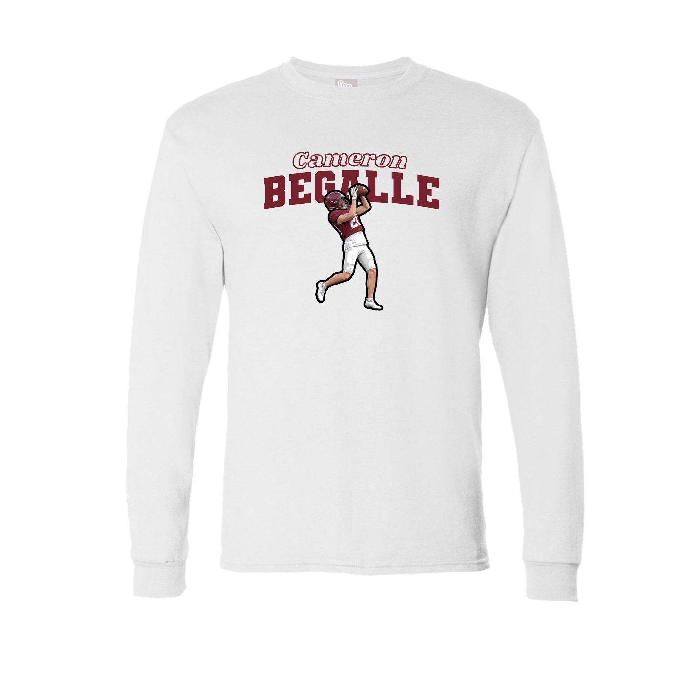 Long Sleeve Tee — Name Arch in White