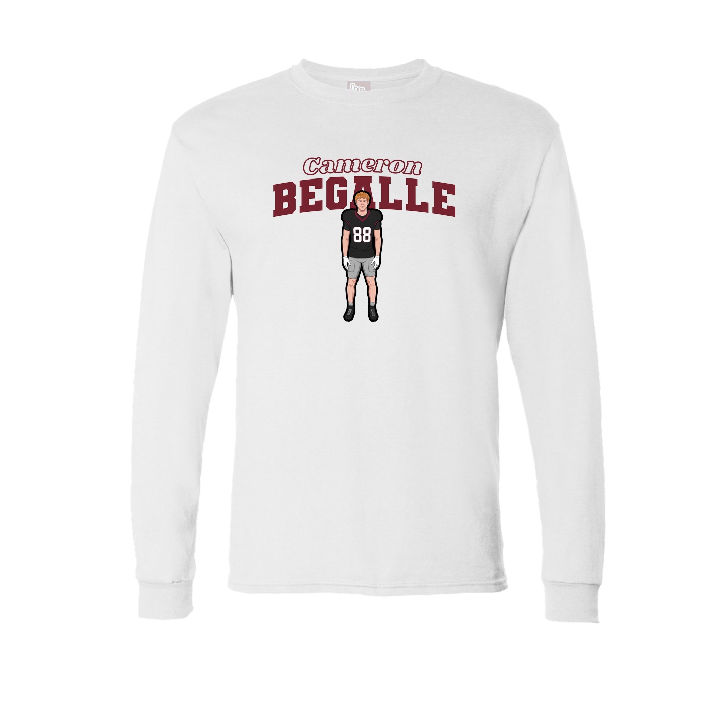 Long Sleeve Tee — Name Arch in White