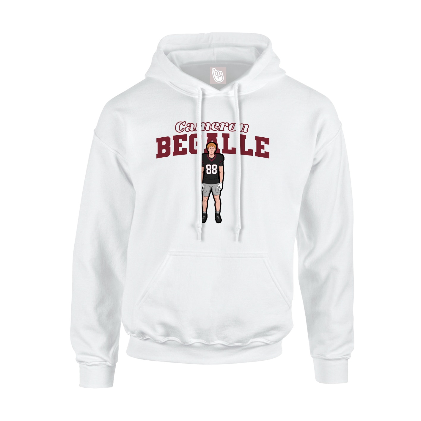 Hoodie — Name Arch in White