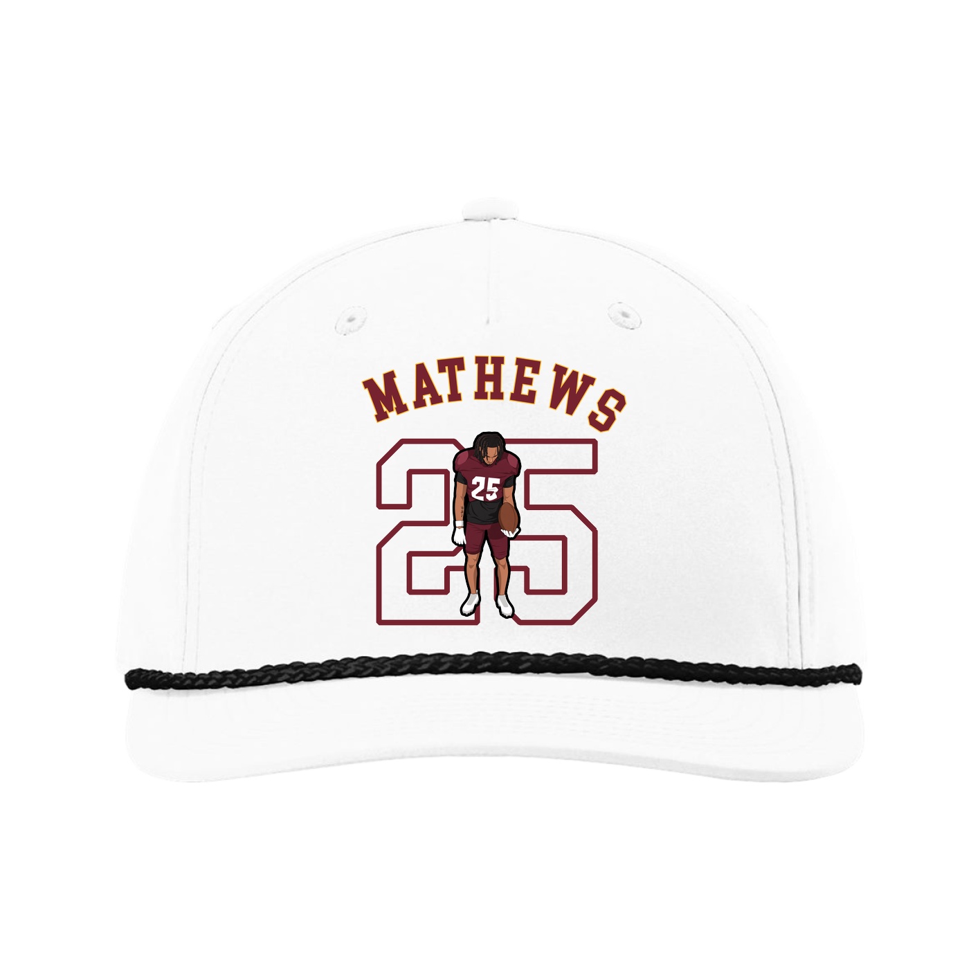 Five-Panel Classic Rope Cap — Shirsey Arch in White