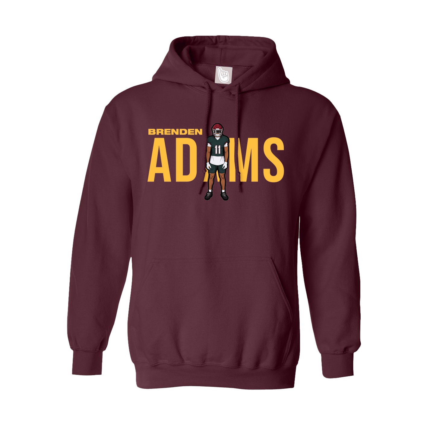 Hoodie — Player Name in Maroon