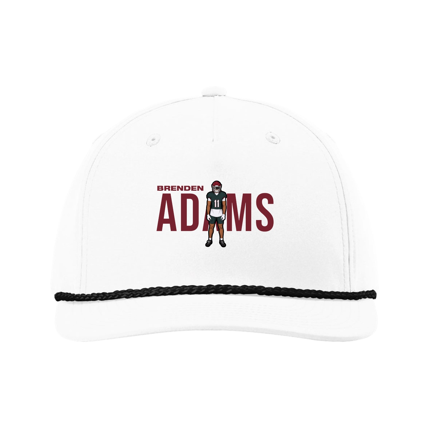 Five-Panel Classic Rope Cap — Player Name in White